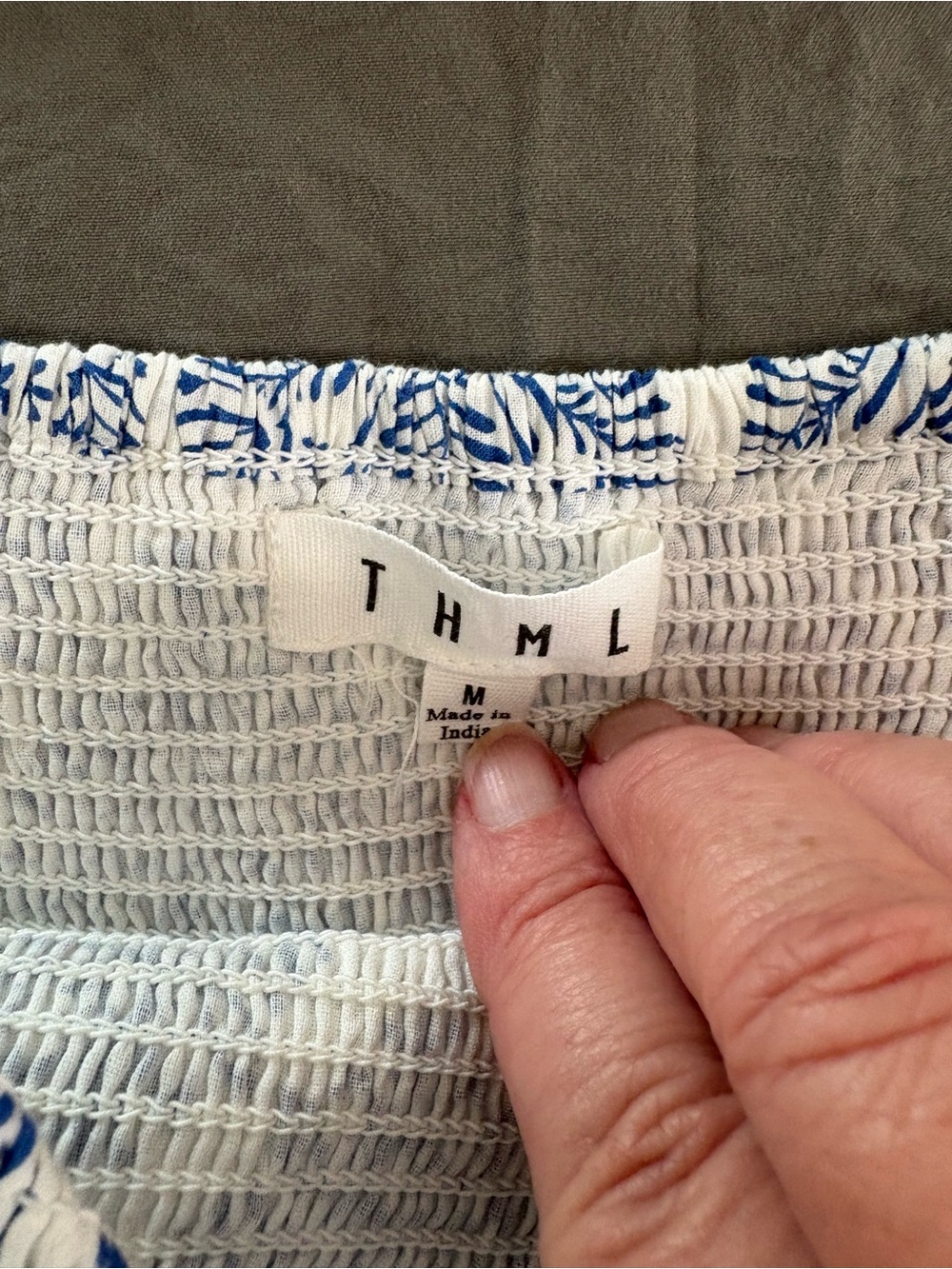 THML Tiered Smocked Cotton Midi Dress. Size Medium. - Picture 4 of 15